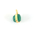 7-8mm Gold Finish Faceted Green Onyx Cube/Square Shaped Plated Copper Bezel Pendant