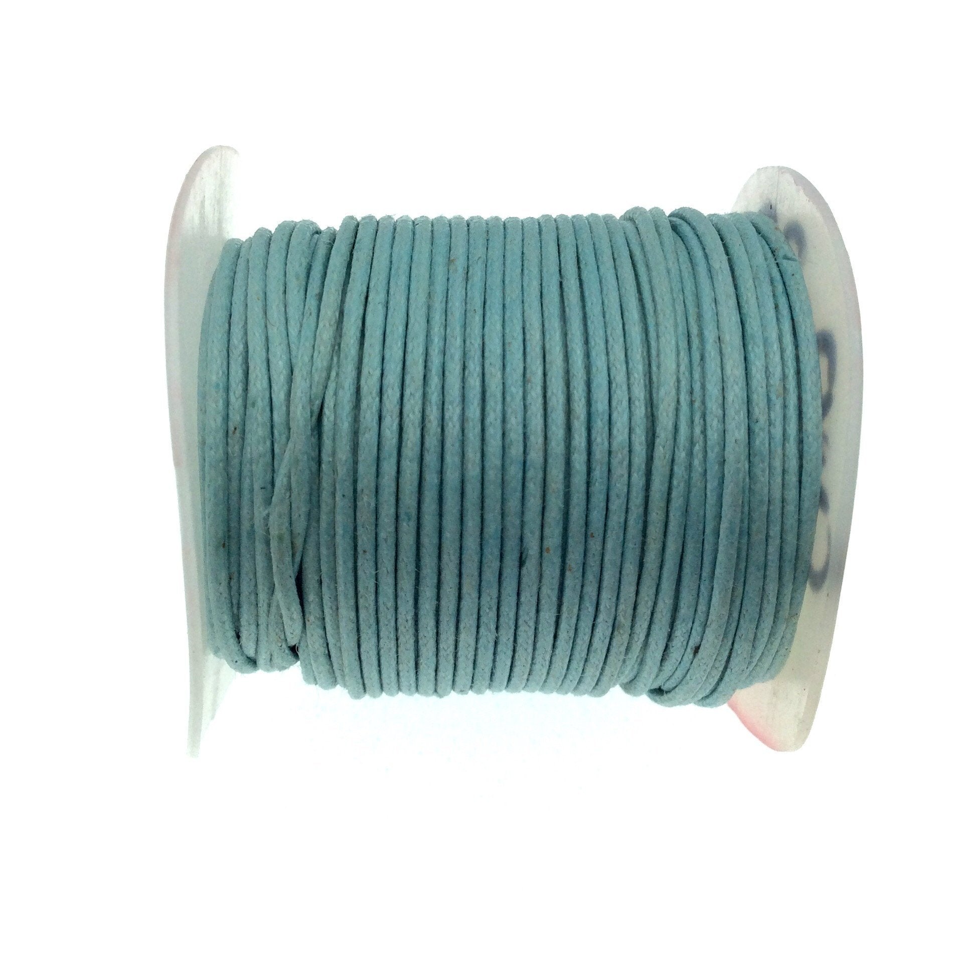 FULL SPOOL - Sky Blue Beadlanta Waxed Cotton Cord - Measuring .5mm - 27 yards per spool - Round Cotton Jewelry Cord