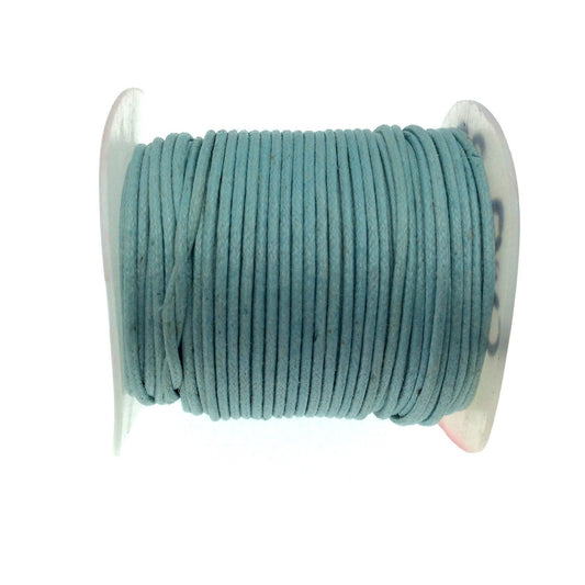 FULL SPOOL - Sky Blue Beadlanta Waxed Cotton Cord - Measuring .5mm - 27 yards per spool - Round Cotton Jewelry Cord