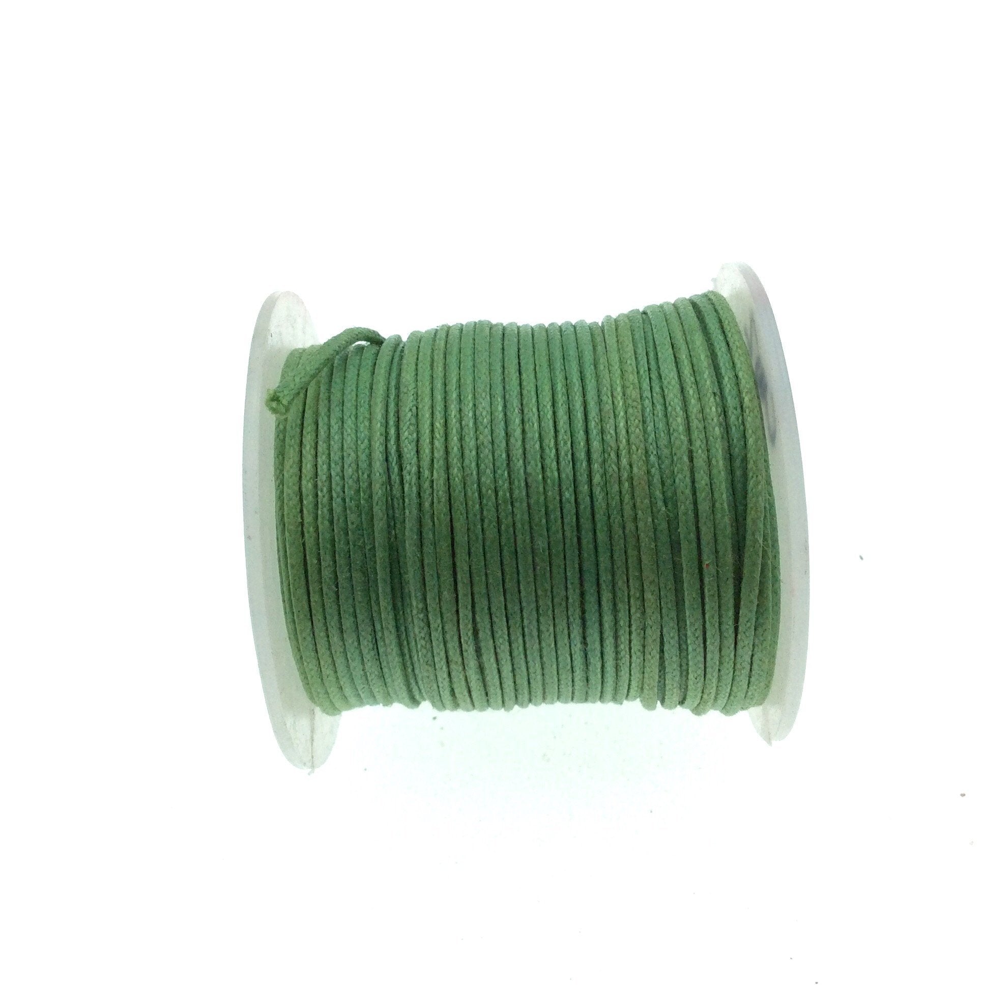FULL SPOOL - Army Green Beadlanta Waxed Cotton Cord - Measuring .5mm - 27 yards per spool - Round Cotton Jewelry Cord