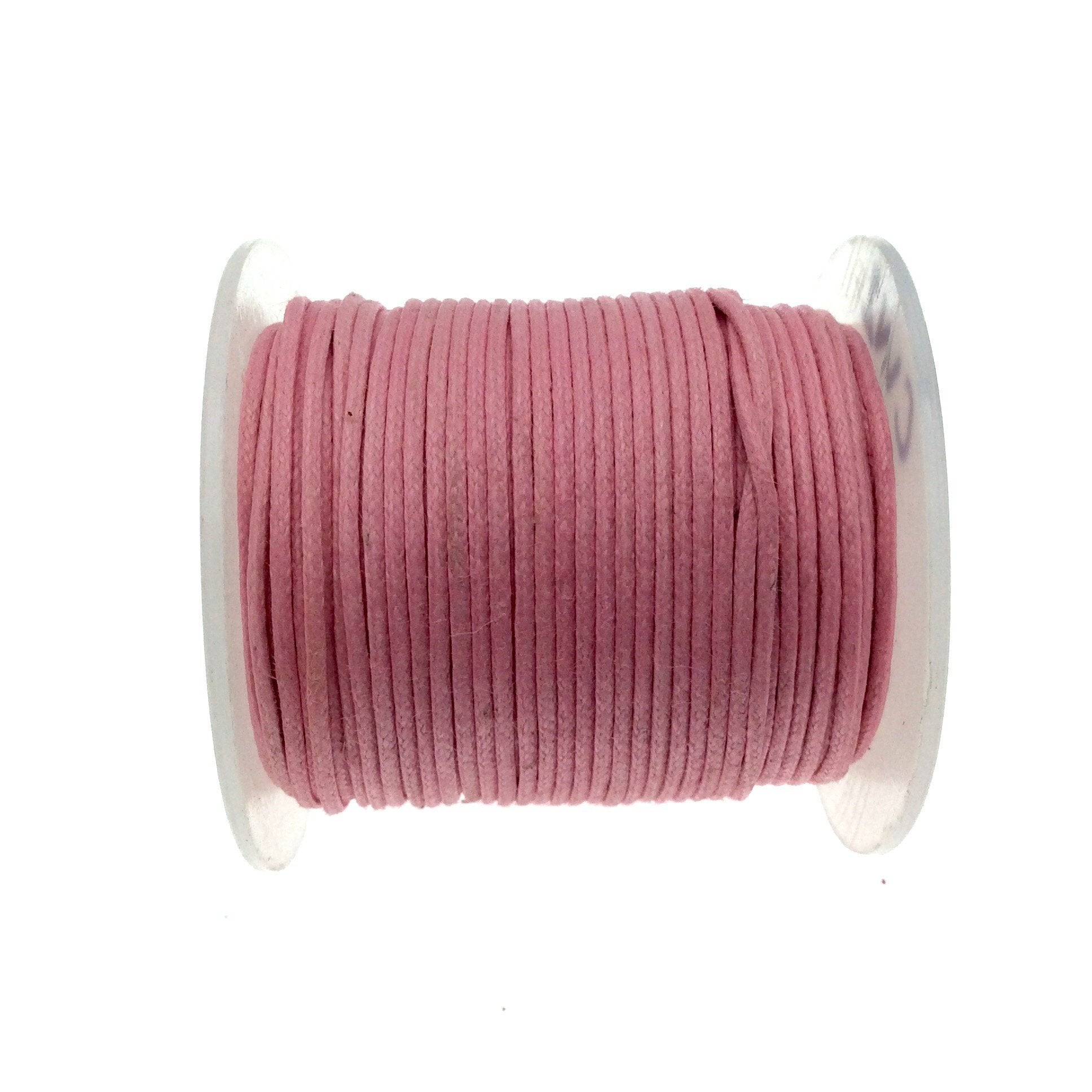 FULL SPOOL - Bubblegum Pink Beadlanta Waxed Cotton Cord - Measuring .5mm - 27 yards per spool - Round Cotton Jewelry Cord