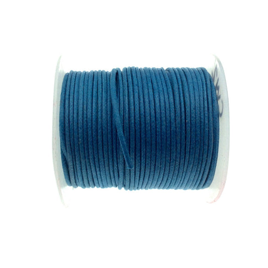 FULL SPOOL - Ocean Blue Beadlanta Waxed Cotton Cord - Measuring .5mm - 27 yards per spool - Round Cotton Jewelry Cord