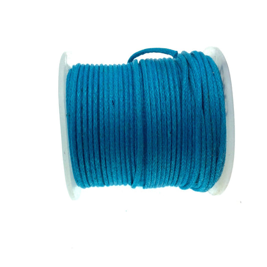 FULL SPOOL - Aqua Blue Beadlanta Waxed Cotton Cord - Measuring .5mm - 27 yards per spool - Round Cotton Jewelry Cord