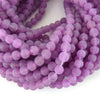 8mm Matte Finish Light Purple Jade Round Beads with 1mm Holes - Sold by 15" Strands (~49 Beads)