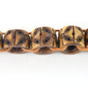 16mm x 18mm  Handcrafted Artistic Barrel Bone Beads - Medium Brown with Tribal Design