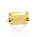 25mm Iridescent White & Rainbow Bi-Color Abalone Shell Square Gold Plated Bezel Connector