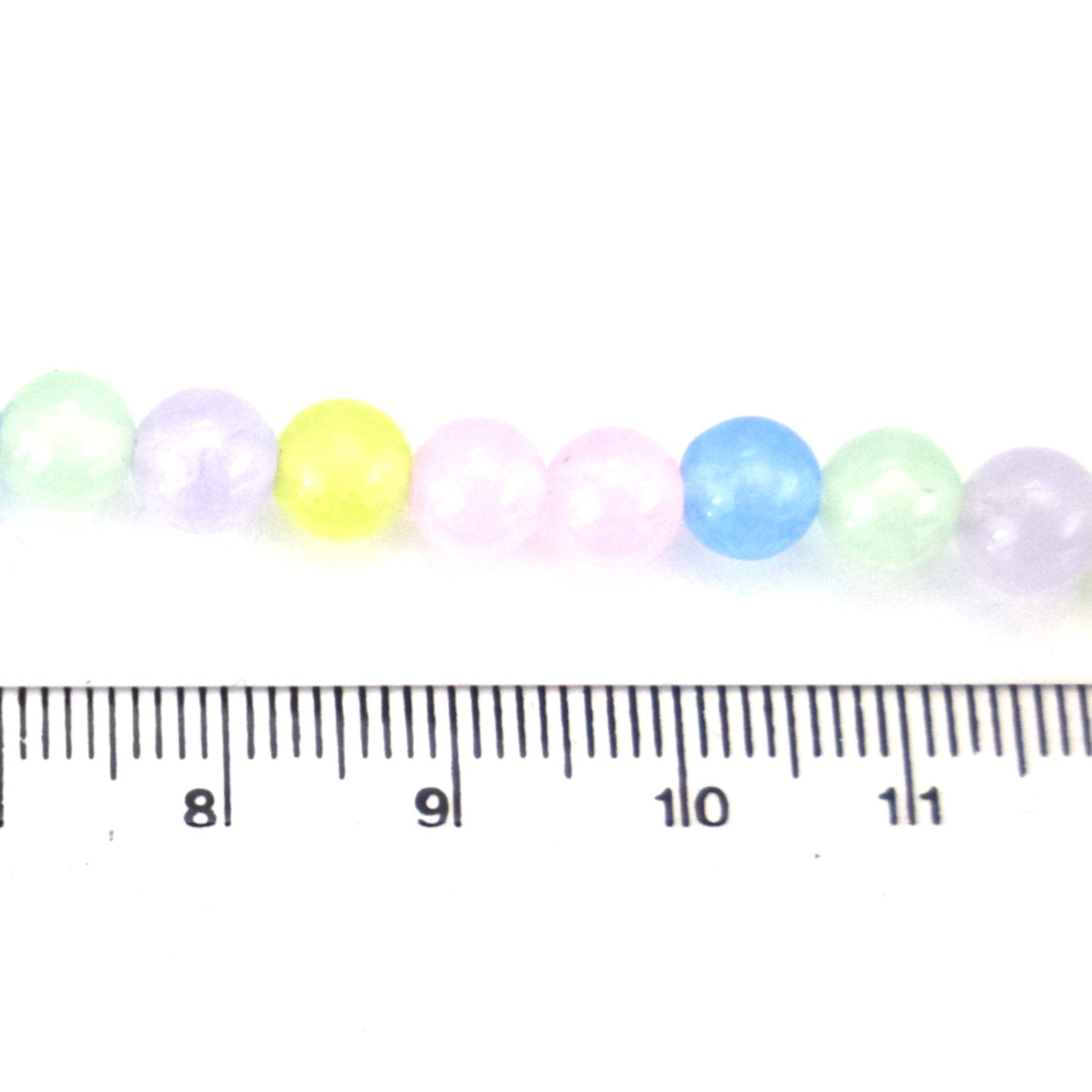 6mm Glossy Smooth Dyed Mixed Pastel Natural Jade Round/Ball Shape Beads - Sold by 14.5" Strands (~ 62 Beads) - Quality Gem
