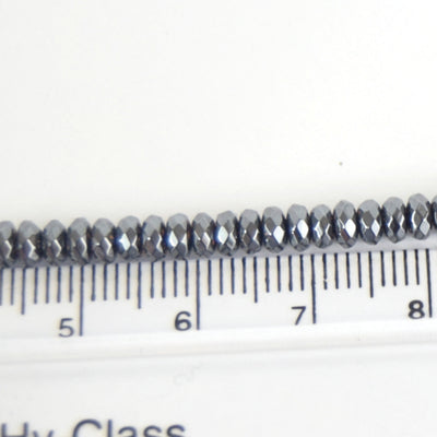 2mm x 4mm Faceted Natural  Hematite Rondelle Shape Beads - Quality Gemstone