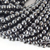 8mm Faceted Natural Hematite Round/Ball Shape Beads  - Semi-Precious Gemstone