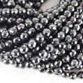 8mm Faceted Natural Hematite Round/Ball Shape Beads  - Semi-Precious Gemstone