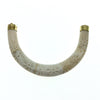 Bone Crescent | Hand Carved Extra Large U-Shaped Crescent Pendant With Gold Bail | Horn Focal Pendant