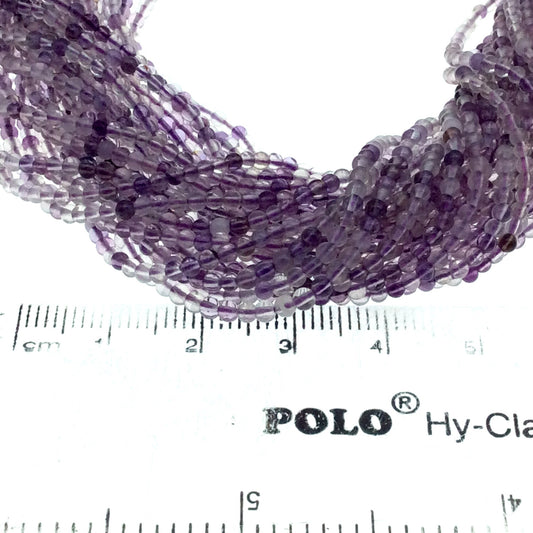 2mm Smooth Glossy Finish Natural Transparent Purple Amethyst Round/Ball Shape Beads W .4mm Holes -  15.25" Strand (~ 182 Beads)