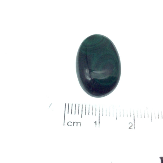 OOAK Genuine Malachite Oblong/Oval Shaped Flat Backed Cabochon - Measuring 14mm x 20mm, 4.5mm Dome Height - Natural High Quality Cab