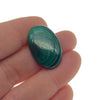 OOAK Genuine Malachite Oblong/Oval Shaped Flat Backed Cabochon - Measuring 18mm x 27mm, 5.2mm Dome Height - Natural High Quality Cab