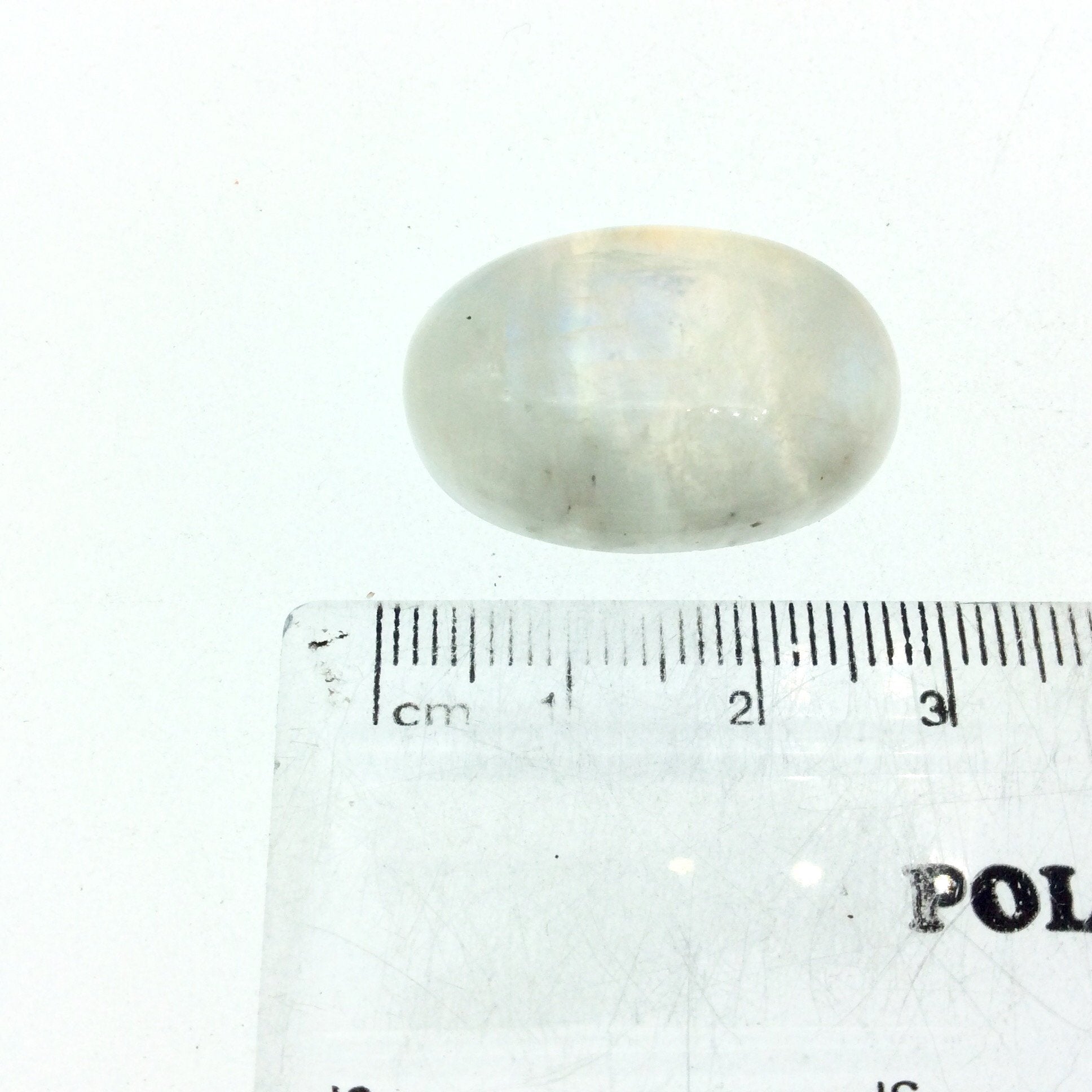 OOAK Single AAA Oval Shaped Iridescent Aqua/Blue Moonstone Flat Back Cabochon - Measuring 18mm x 27mm, 7.8mm Dome Height - Gemstone Cab