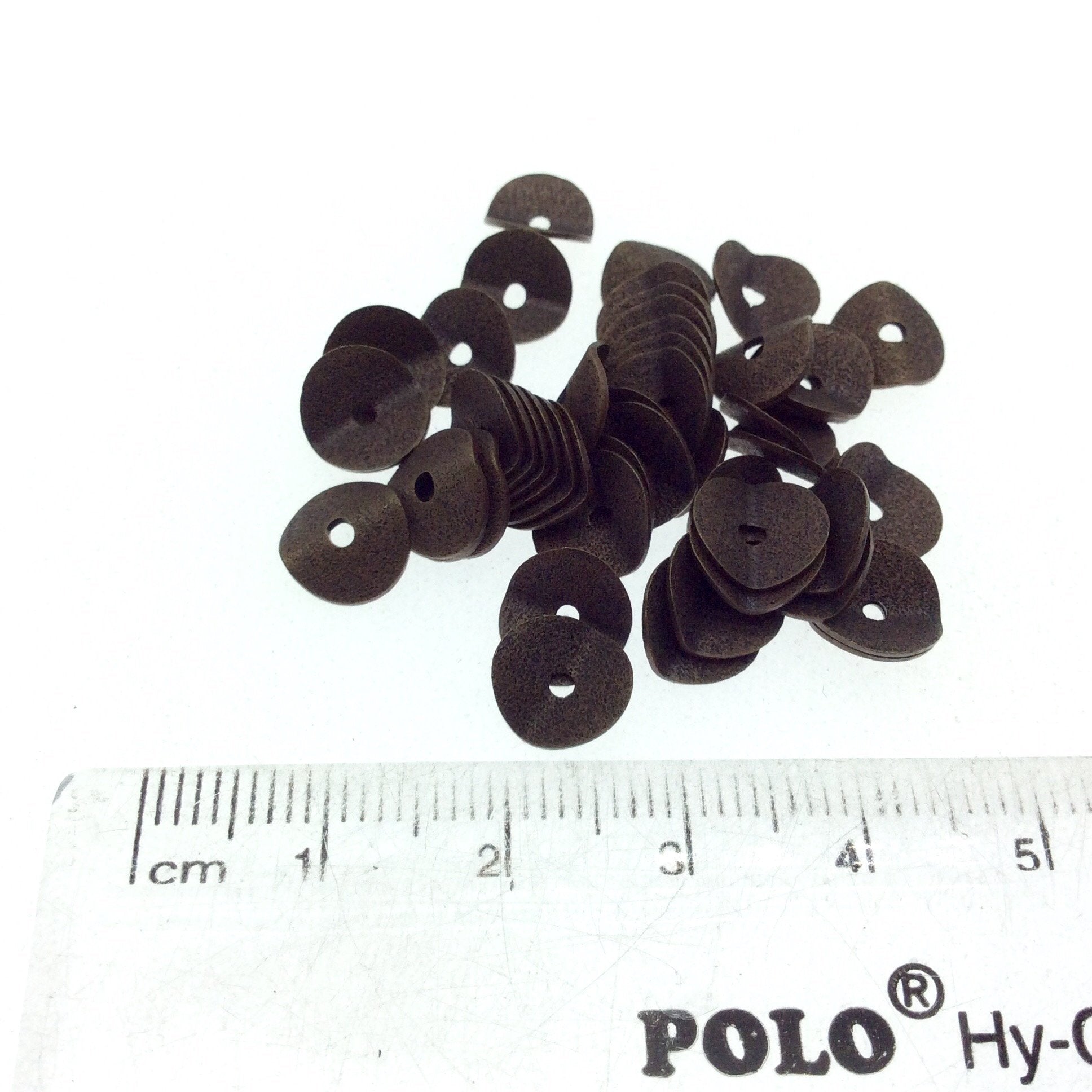 8mm Textured Antique Plated Copper Wavy Disc/Heishi Washer Shaped Components - Sold in Bulk Packs of 25 Pieces - Great as Bracelet Spacers!