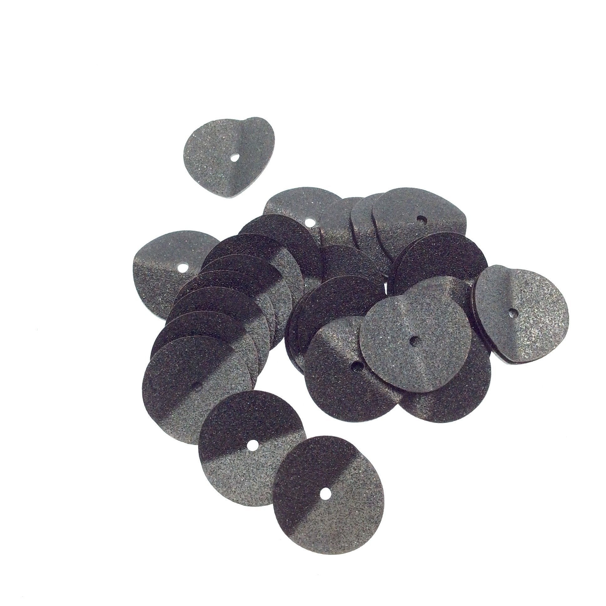 14mm Textured Gunmetal Plated Copper Wavy Disc/Heishi Washer Shape Components - Sold in Bulk Packs of 25 Pieces - Great as Bracelet Spacers!