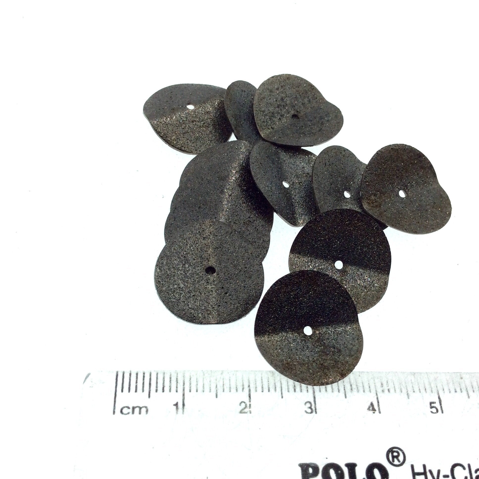18mm Textured Gunmetal Plated Copper Wavy Disc/Heishi Washer Shape Components - Sold in Bulk Packs of 25 Pieces - Great as Bracelet Spacers!