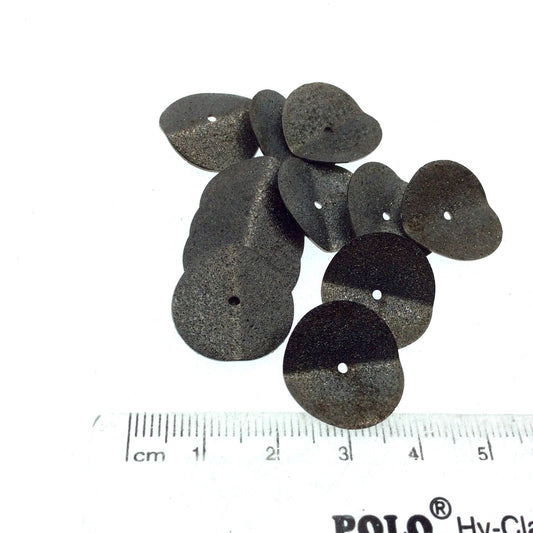 18mm Textured Gunmetal Plated Copper Wavy Disc/Heishi Washer Shape Components - Sold in Bulk Packs of 25 Pieces - Great as Bracelet Spacers!