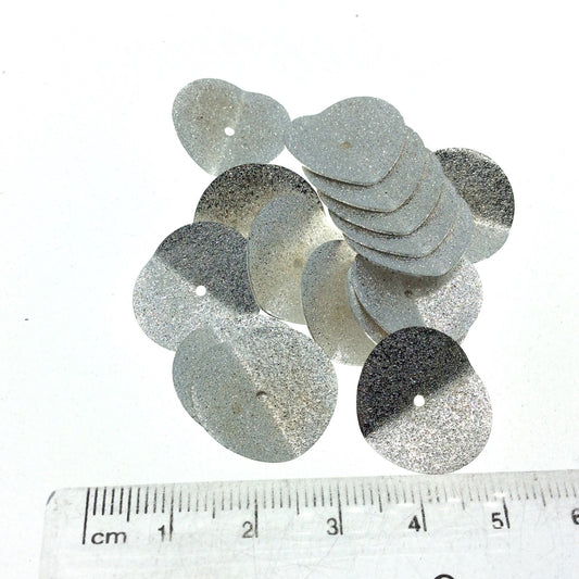 18mm Textured Silver Plated Copper Wavy Disc/Heishi Washer Shaped Components - Sold in Bulk Packs of 25 Pieces - Great as Bracelet Spacers!
