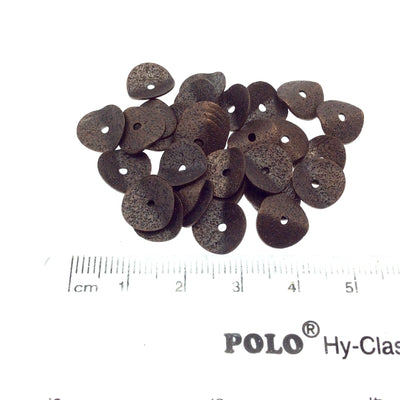 10mm Textured Antique Plated Copper Wavy Disc/Heishi Washer Shaped Components - Sold in Bulk Packs of 25 Pieces - Great as Bracelet Spacers!