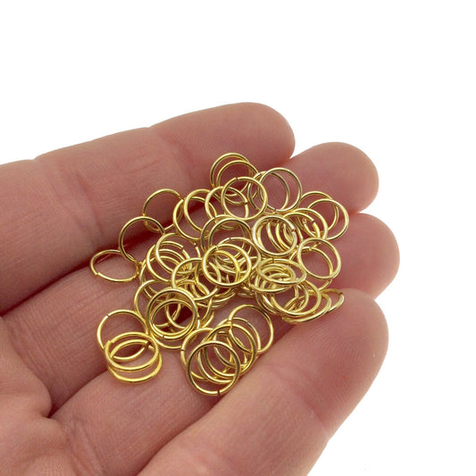 High Quality Gold Plated 8mm Open Jump Rings - Sold in Packs of ~55 - Jewelry Findings