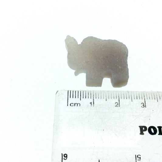 Elephant Druzy Pendant (Half Drilled)
