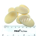 1.75" Plain White/Ivory Flat Oval/Oblong Shaped Natural Bone Undrilled Cabochon For Etching/Painting/Carving  ~ 30mm x 45mm,   Sold Per Each