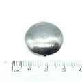 Silver Plated Brushed Finish Puffed Coin Shaped Brass Bead - Measuring 25mm x 25mm - High Quality Jewelry Component