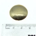 Gold Plated Brushed Finish Puffed Coin Shaped Brass Bead - Measuring 25mm x 25mm - High Quality Jewelry Component