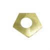 Beadlanta Rich Gold Finish - 40mm x 40mm Gold Plated Copper Open Round Center Cutout Pentagon Pendant Component - Sold in Packs of 2