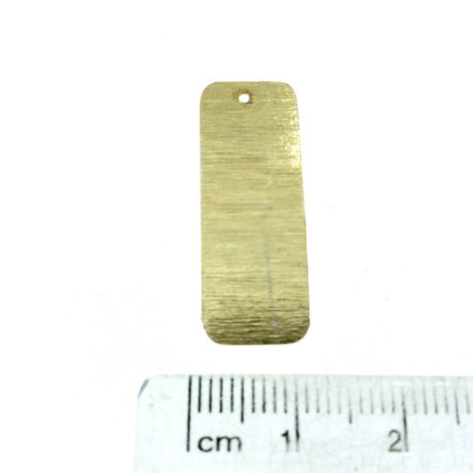 Beadlanta Rich Gold Finish - 11mm x 28mm Gold Brushed Finish Blank Rectangle Shaped Plated Copper Components - Sold in Packs of 2