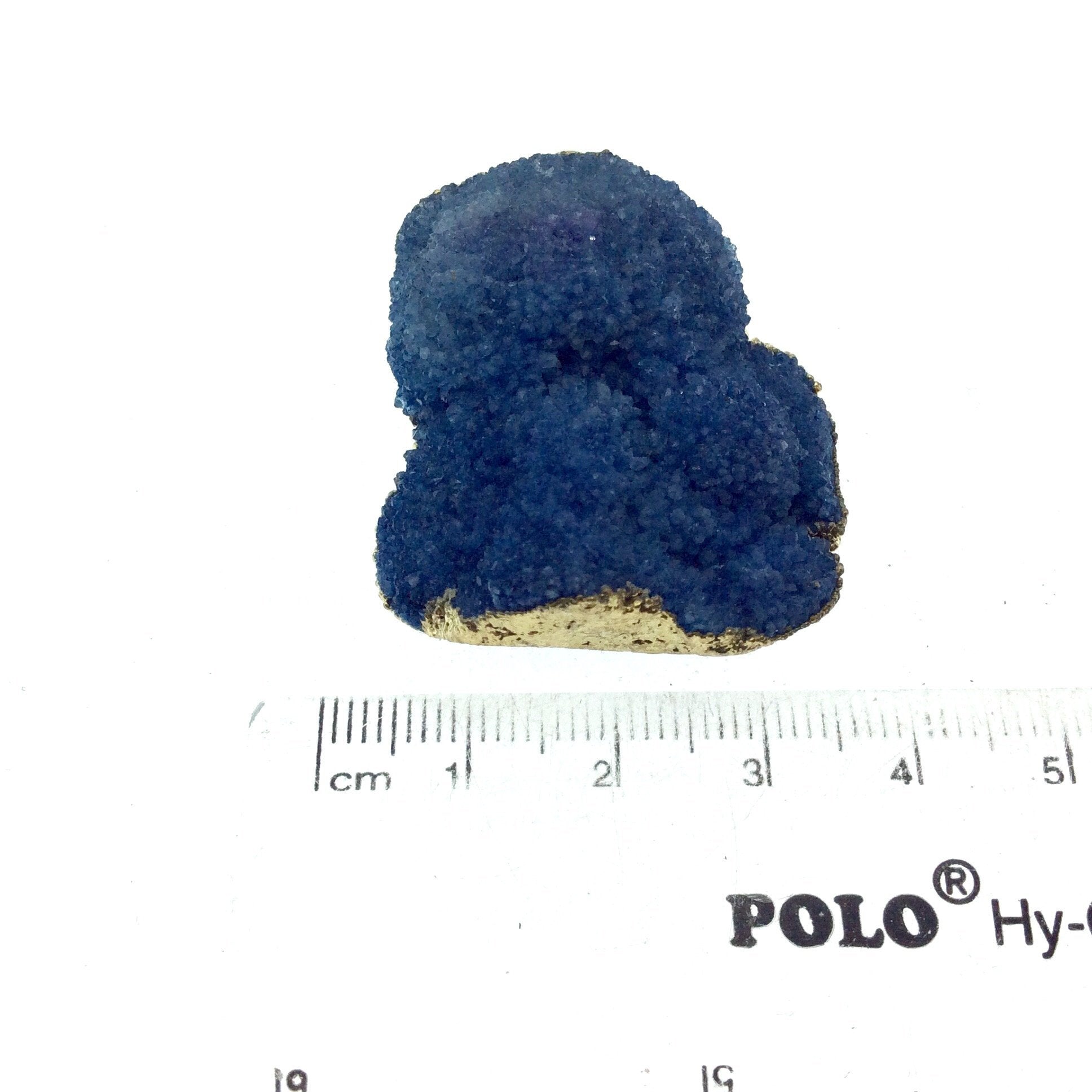 OOAK Gold Plated Rounded Square Shaped Electroformed Blue Druzy Pendant - Measuring 33mm x 35mm Approximately - Sold Individually
