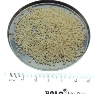 Size 11/0 Matte Finish Opaque Cream  Genuine Miyuki Delica Glass Seed Beads - Sold by 7.2 Gram Tubes (Approx. 1300 Beads per 2" Tube)