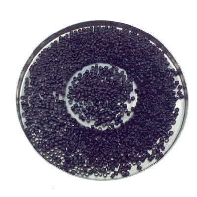Size 11/0 Glossy Black Genuine Miyuki Delica Glass Seed Beads - Sold by 7.2 Gram Tubes (Approx. 1300 Beads per 2" Tube)