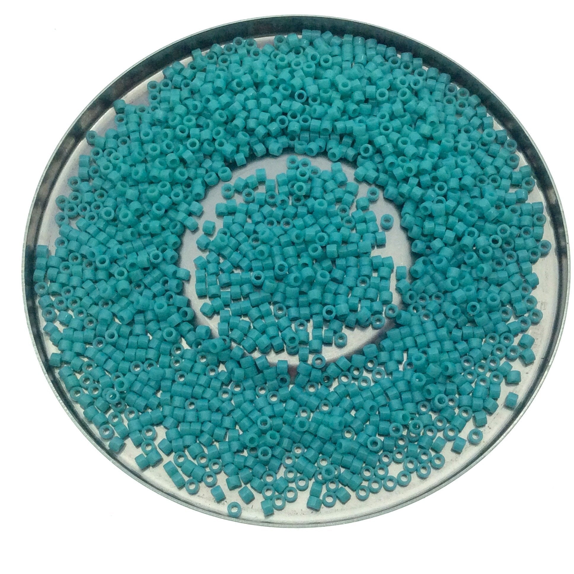 Size 11/0 Matte Finish Opaque Sea Opal  Genuine Miyuki Delica Glass Seed Beads - Sold by 7.2 Gram Tubes (Approx. 1300 Beads per 2" Tube)