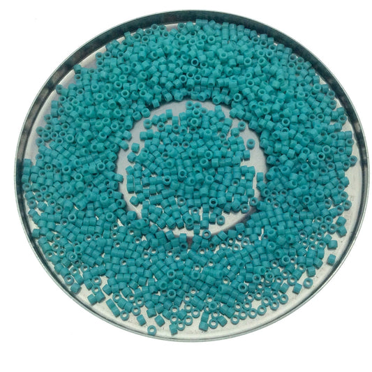 Size 11/0 Matte Finish Opaque Sea Opal  Genuine Miyuki Delica Glass Seed Beads - Sold by 7.2 Gram Tubes (Approx. 1300 Beads per 2" Tube)