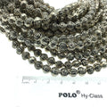 Silver Finish Embossed Swirl Flattened Round Pewter Beads - 7.5" Strand (Approx. 27 Beads) - Measuring 6mm x 7mm, Approx. - 2mm Hole Size