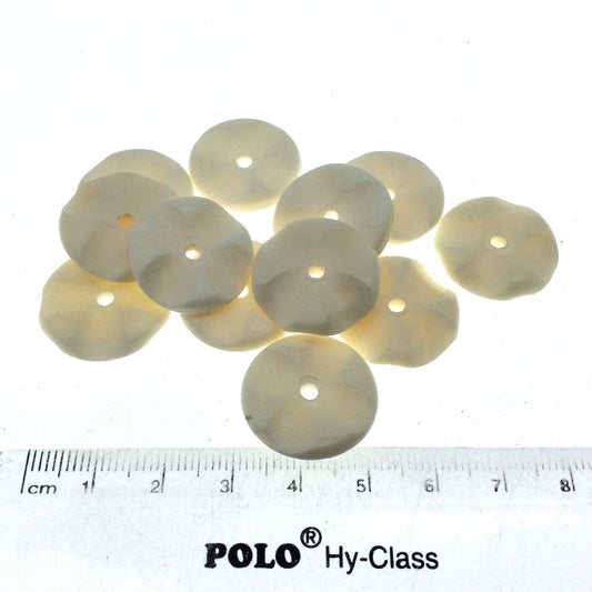 20mm Hand Carved White Natural Ox Bone Wavy Heishi/Disc Beads with 2mm Holes - Sold in Packs of 25