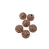 14mm Rose Gold CZ Cubic Zirconia Inlaid Round Shaped Bead with 2mm Holes - Sold Individually - Other Colors Available!