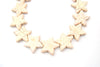 30mm Smooth Brown Veined Ivory Howlite Star Shaped Beads with 1mm Holes - (Approx. 15" Strand ~ 15 Beads)