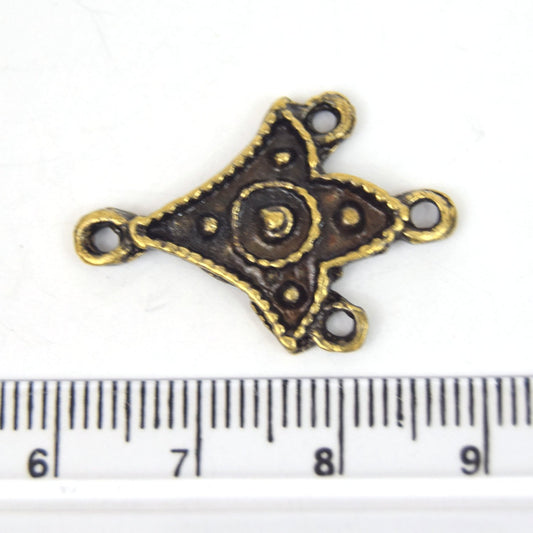 Antique Brass Plated Copper Embellished Chandelier Charm/Pendant with- Measuring 20mm x 32mm - Sold Individually, Chosen at Random