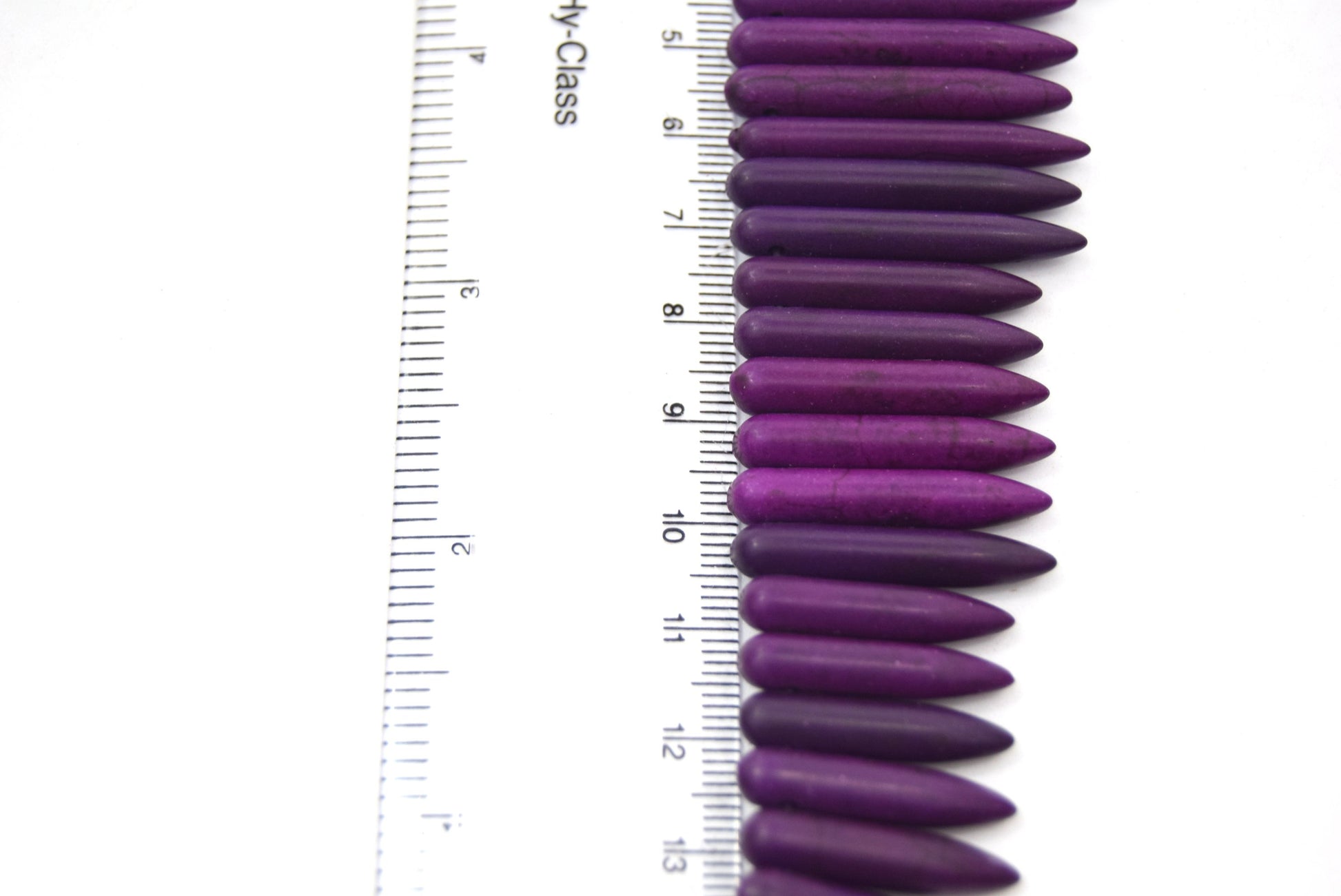 48mm Smooth Berry Purple Howlite Graduated Stick Beads - (Approx. 15.5" ~ 88 Beads)