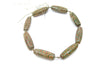 40mm Natural Honeycomb Pattern Brown/Green Tibetan Agate Tube/Barrel Beads - (Approx. 15" ~8 Beads)