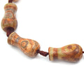 25mm Natural Eye Spotted Brown/Green/Gray Tibetan Agate Vase Shape Beads - (Approx. 13" ~10 Beads)