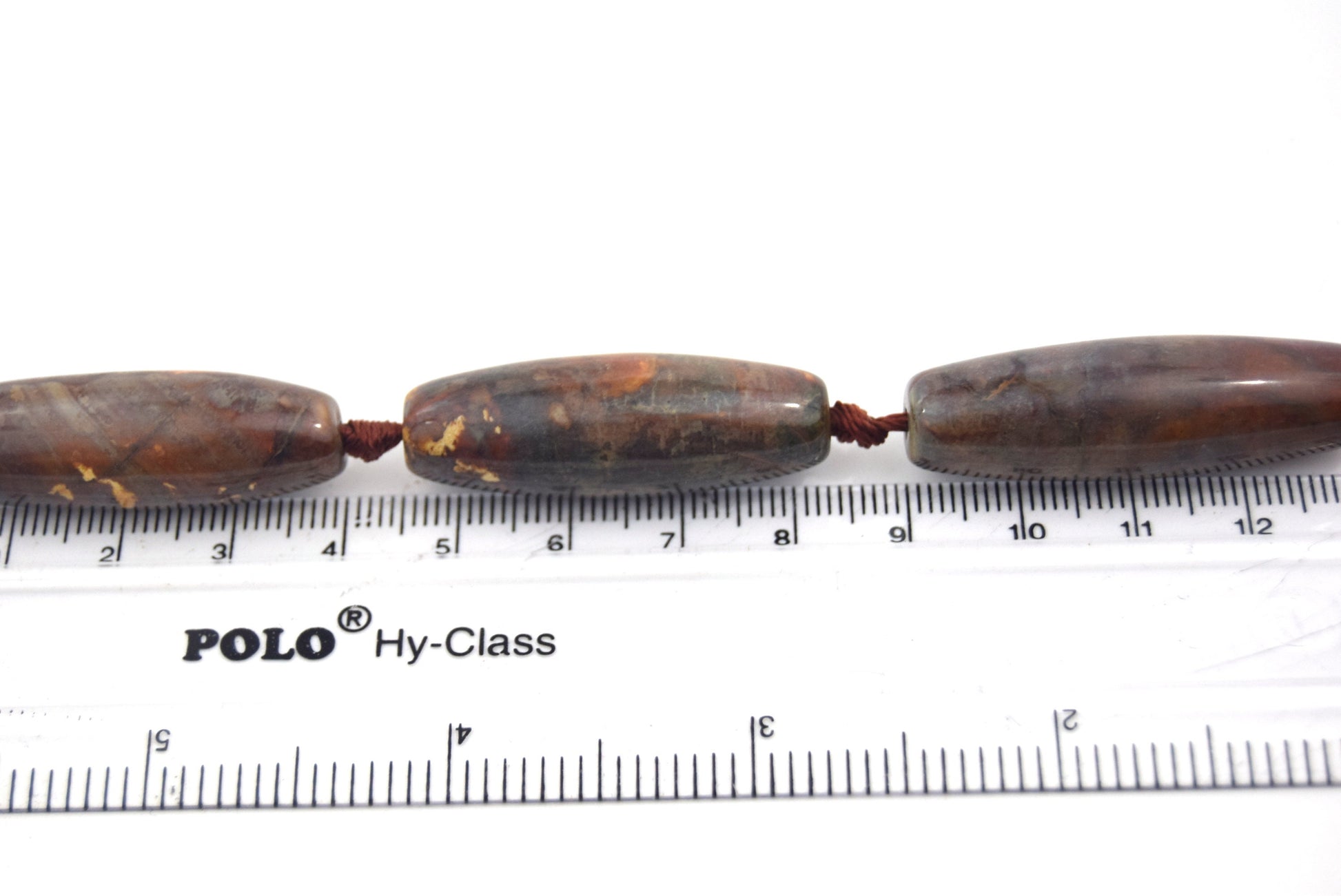 Tube Banded Agate | Marbled Neutral Brown Gold Dyed Agate | Tube Barrel Shaped Gemstone Beads | 40mm Available