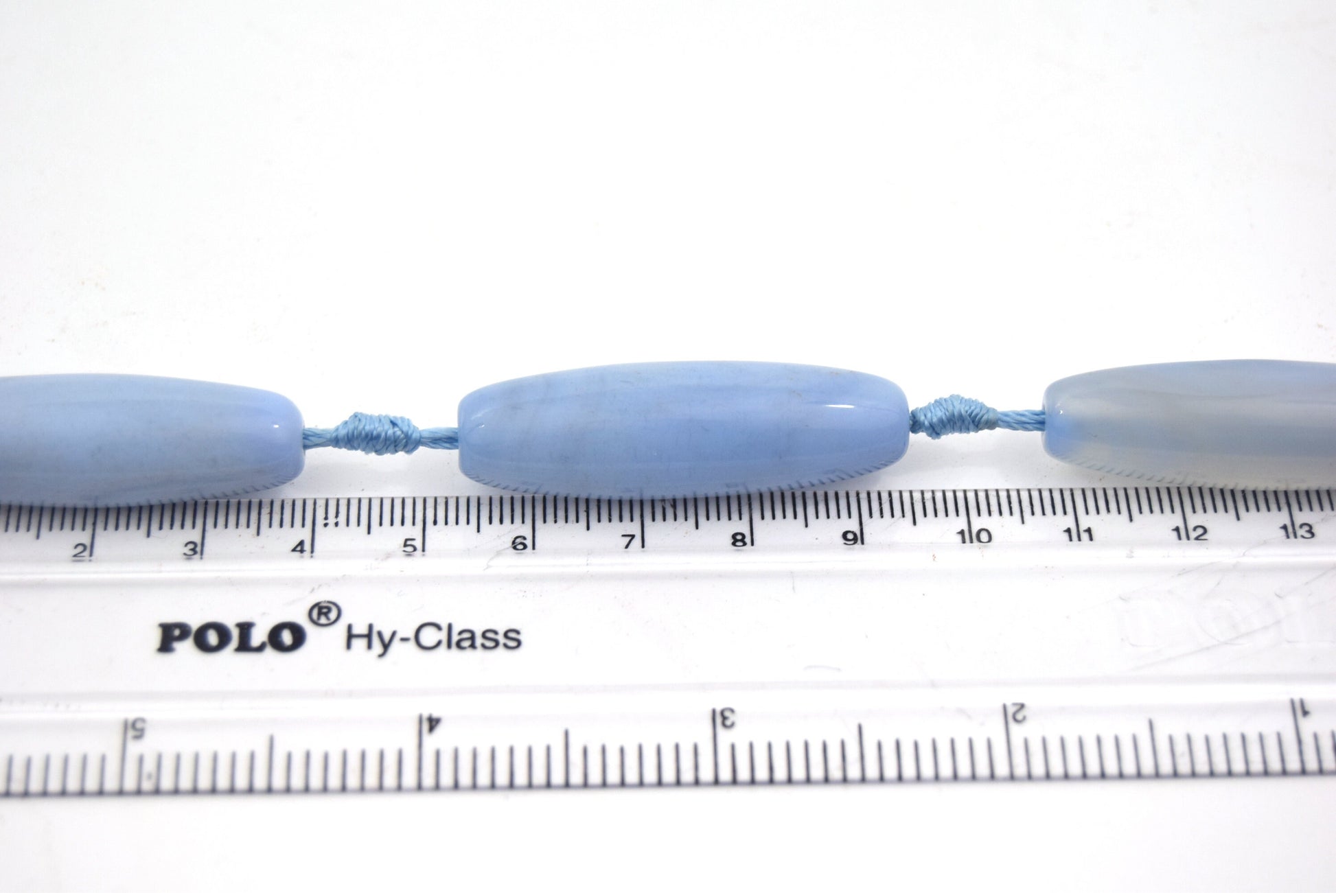 Tube Banded Agate | Marbled Sky Blue Dyed Agate | Tube Barrel Shaped Gemstone Beads | 40mm Available