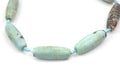 Tube Banded Agate | Marbled Pastel Green Dyed Agate | Tube Barrel Shaped Gemstone Beads | 40mm Available