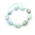 32mm Smooth Marbled Pastel Green Dyed Agate Round Barrel Shaped Beads - (Approx. 14" ~9 Beads)