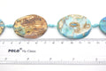 50mm Smooth Marbled Pastel Green Dyed Agate Oval Shaped Beads - (Approx. 14" ~6 Beads)